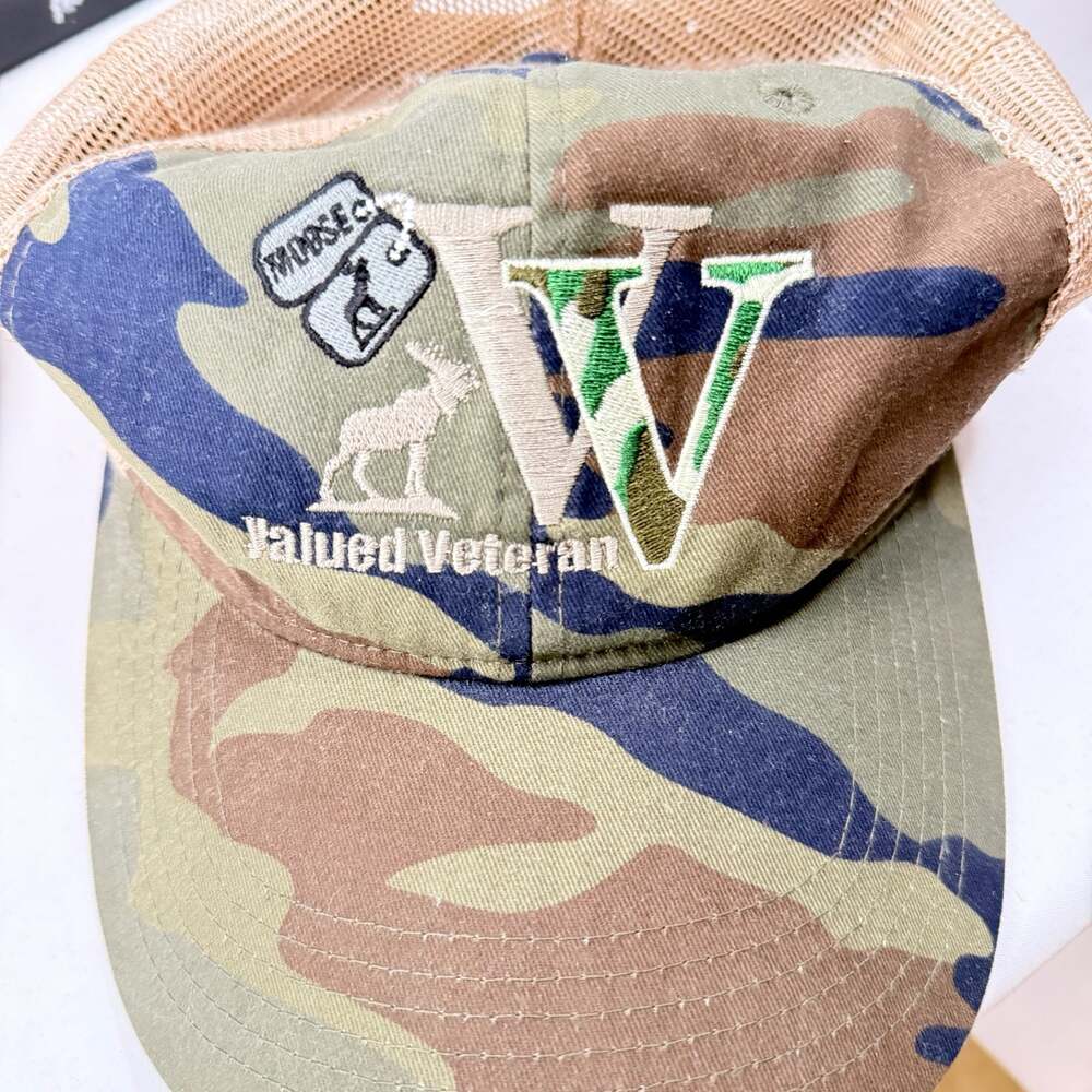 Moose International Valued Veteran Camo Mesh Snapback Trucker Hat